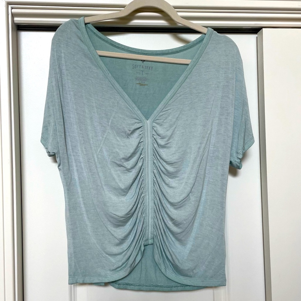 Light Green/Teal Ruched Tee